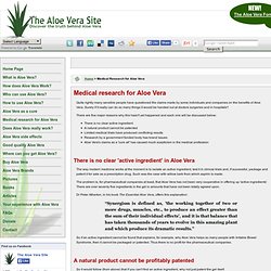 Medical Research for Aloe Vera