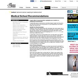 Medical School Recommendations