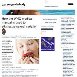 How the WHO medical manual is used to stigmatize sexual variation