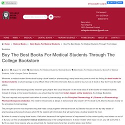 Buy The Best Books For Medical Students Through The College Bookstore