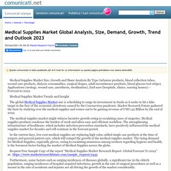 Medical Supplies Market Global Analysis, Size, Demand, Growth, Trend and Outlook 2023