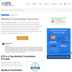 Medical Translation ServicesFromGTS Translation