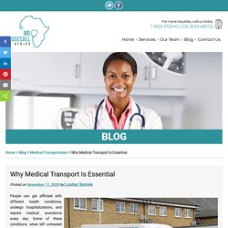 Why Medical Transport Is Essential