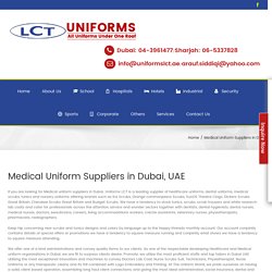 Medical Uniform Suppliers in Dubai, UAE - LCT UNIFORM