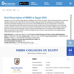 MBBS in Egypt fees