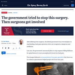 Spinal fusion surgery to remain as Medicare billable item after surgeons lobby