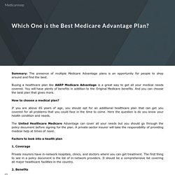 Advantages of United Healthcare Medicare Advantage Plans