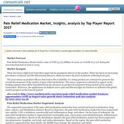 Pain Relief Medication Market, Insights, analysis by Top Player Report 2027
