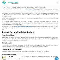Is It Good To Buy Medication Without A Prescription? Buy tramadol online