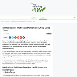 20 Medications That Cause Memory Loss, Stop Using Them