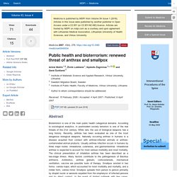Medicina 2007, 43(4), 278; Public health and bioterrorism: renewed threat of anthrax and smallpox