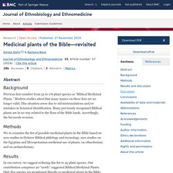 Medicinal plants of the Bible—revisited