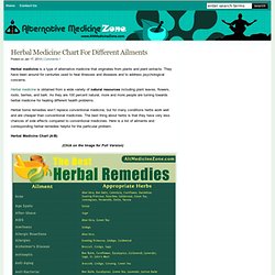 Herbal Medicine - Herbal Remedies Chart For Different Ailments