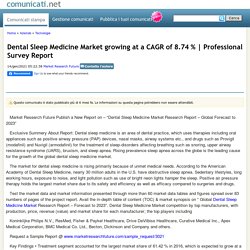 Dental Sleep Medicine Market growing at a CAGR of 8.74 %