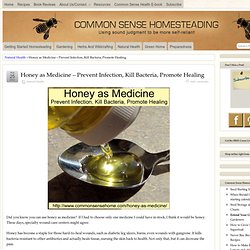 Honey as Medicine - Prevent Infection, Kill Bacteria, Promote Healing