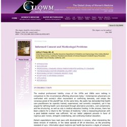Global Library of Women's Medicine - Informed Consent and Medicolegal Problems - DOI 10.3843/GLOWM.10073
