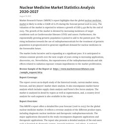 Nuclear Medicine Market Statistics Analysis 2020-2027 – Telegraph