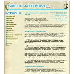 Greek Medicine: HERBAL THERAPEUTICS AND MATERIA MEDICA