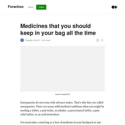 Medicines that you should keep in your bag all the time