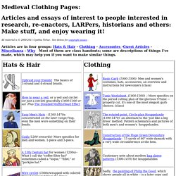 Medieval Clothing Pages: Articles by Cynthia Virtue
