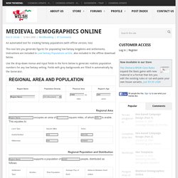 The Welsh Piper » Medieval Demographics Online