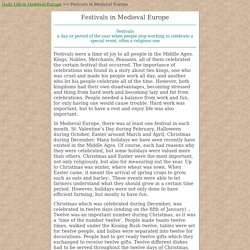 Daily Life in Medieval Europe -Festivals