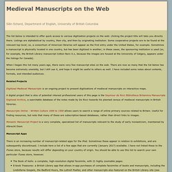 Medieval Manuscripts on the Web (digitized manuscripts)