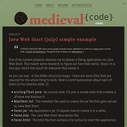 Medieval Code - Java Web Start (jnlp) simple example