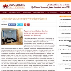 Méditation et Autisme par Véronique Goussé - Bouddhisme au féminin