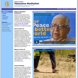 Vipassana Meditation: Introduction