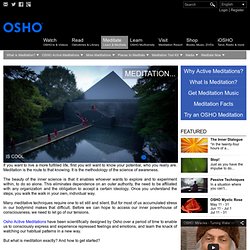 Meditation: The Science of the Inner. Osho Meditation Techniques