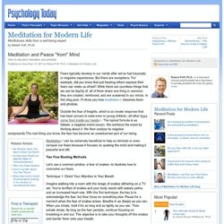 Meditation and Peace "from" Mind