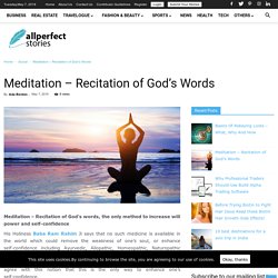 Meditation - Recitation of God’s Words