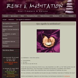 Méditation: signification et définition