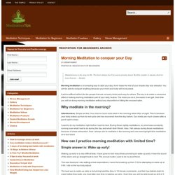 Meditation Techniques and Meditation Tips