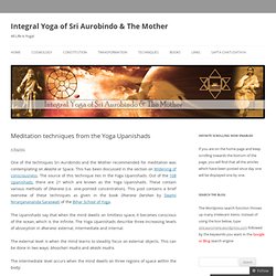 Meditation techniques from the Yoga Upanishads