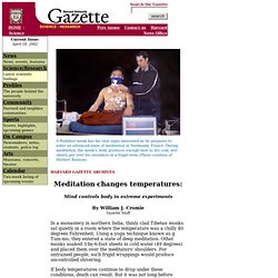 Harvard Gazette: Meditation changes temperatures