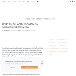 Daily Tarot Card Reading as a meditative practice – Jana Branecka