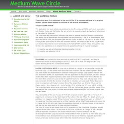 Medium Wave Circle - The antenna forum - Pale Moon