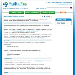 Mesenteric artery ischemia: MedlinePlus Medical Encyclopedia