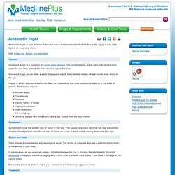 Amaurosis fugax: MedlinePlus Medical Encyclopedia