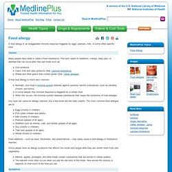 Food allergy: MedlinePlus Medical Encyclopedia