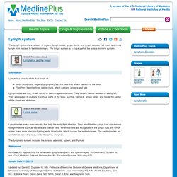 Lymph system: MedlinePlus Medical Encyclopedia