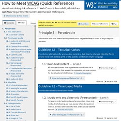 How to Meet WCAG (Quickref Reference)