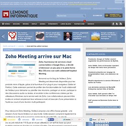 Zoho Meeting arrive sur Mac - Actualités Micro Bureautique