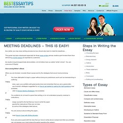 MEETING DEADLINES THIS IS EASY!