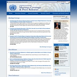 UN Meetings Coverage & Press Releases