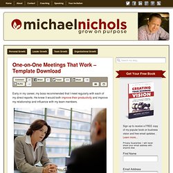 One-on-One Meetings That Work - Agenda Template Download