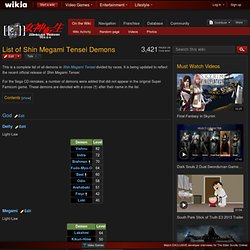 List of Shin Megami Tensei Demons - Megami Tensei Wiki: a Demonic Compendium of your True Self