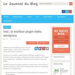 Test : le meilleur plugin vidéo wordpress